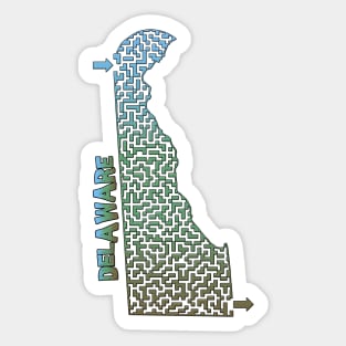 Delaware State Outline Maze & Labyrinth Sticker